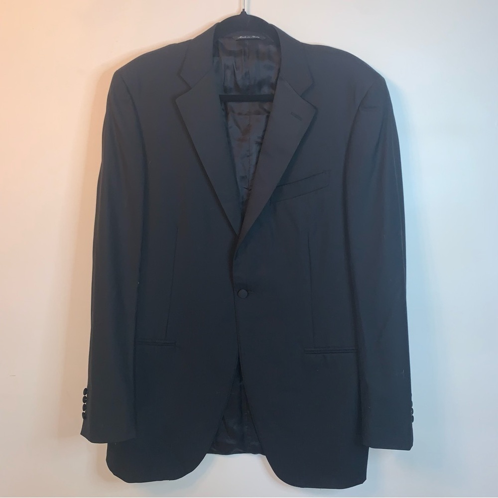 Canali Black 100% Pure Wool Blazer